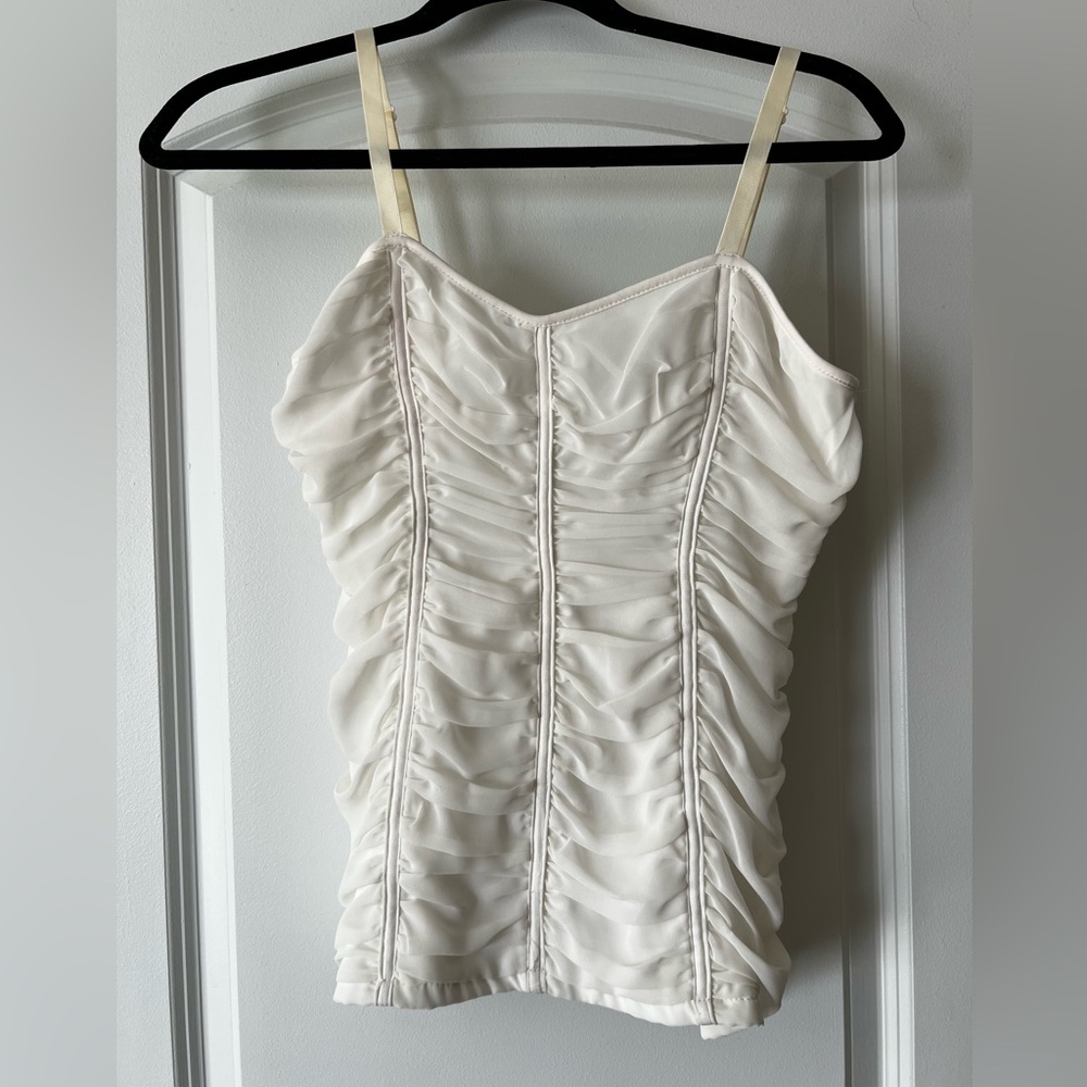 Elegant White Ruched top